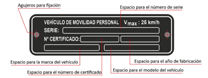 chapa patinete certificado